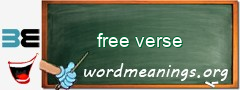WordMeaning blackboard for free verse